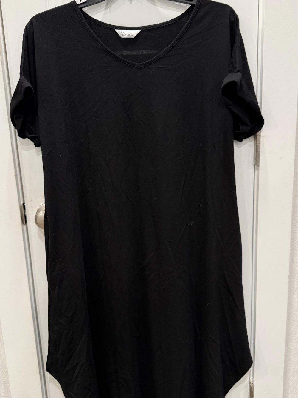 Women's Black V-Neck Sleep Dress by Aviier